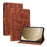 For Samsung Galaxy Tab A11+ Case Lily Flower Imprint Card Slots Leather Tablet Cover - Brown - 1