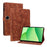 For OnePlus Pad Lite / Oppo Pad SE Case Lily Flower Imprint Card Slots Leather Tablet Cover - Brown - 1