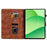 For OnePlus Pad Lite / Oppo Pad SE Case Lily Flower Imprint Card Slots Leather Tablet Cover - Brown - 2