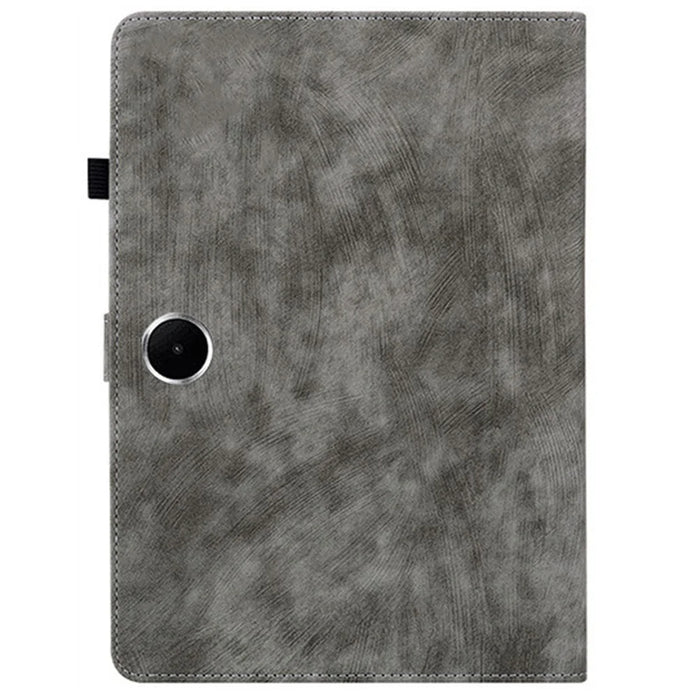 For OnePlus Pad Lite / Oppo Pad SE Case Tiger Imprint Anti-Scratch PU Leather Tablet Cover - Grey - 5