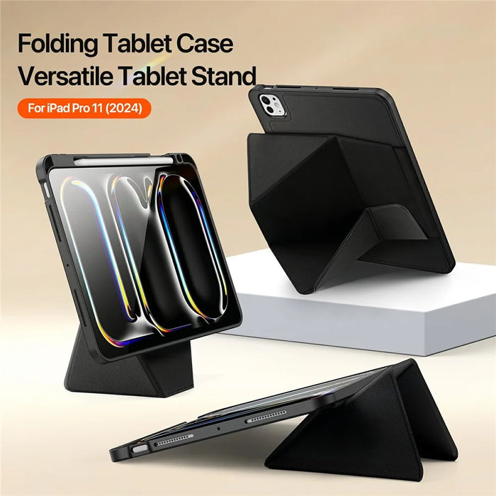 DUX DUCIS Vers Series For iPad Pro 11 (2025) / 11 (2024) Tablet Case Multi-function Folding Stand Leather Cover - Black - 4