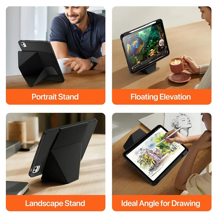 DUX DUCIS Vers Series For iPad Pro 11 (2025) / 11 (2024) Tablet Case Multi-function Folding Stand Leather Cover - Black - 5