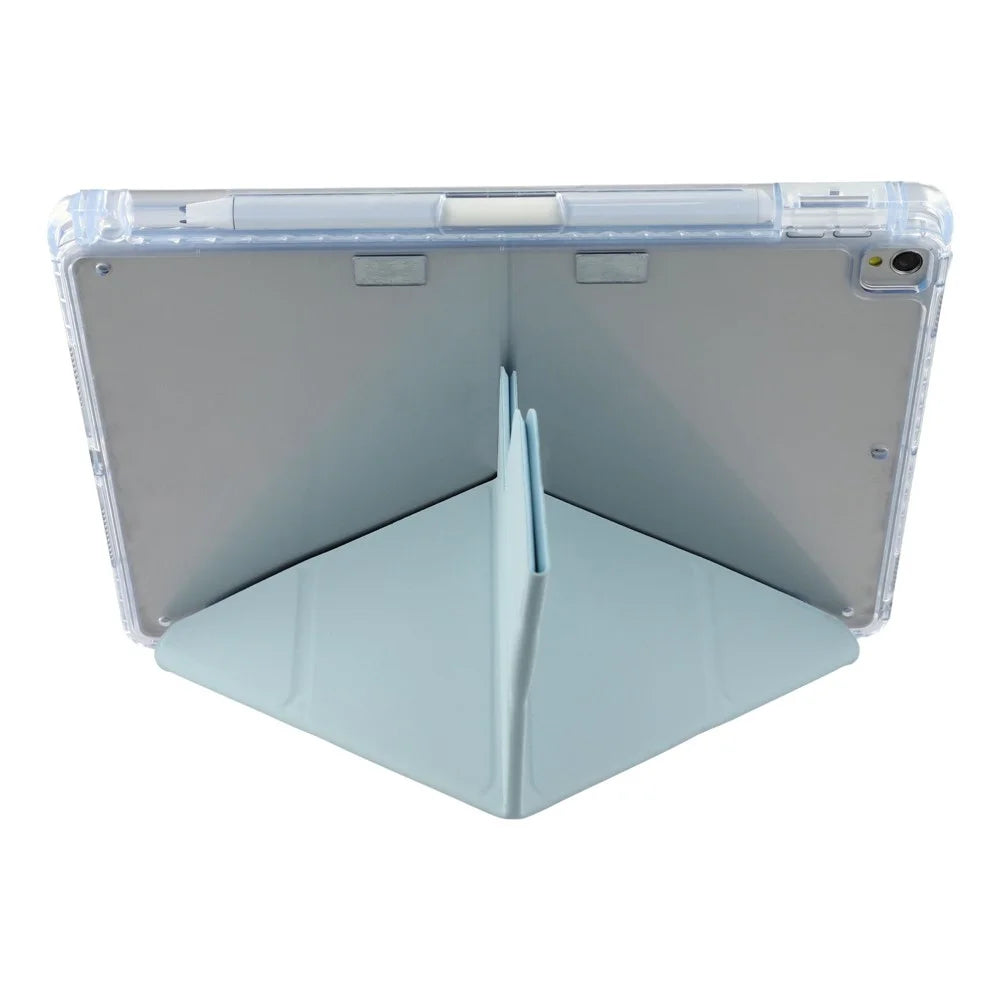 Stand Case for iPad 10.2 (2021) / (2020) / (2019) / iPad Air 10.5 inch (2019) / Pro 10.5-inch (2017) PU Leather Clear Acrylic Tablet Cover - Baby Blue - 2