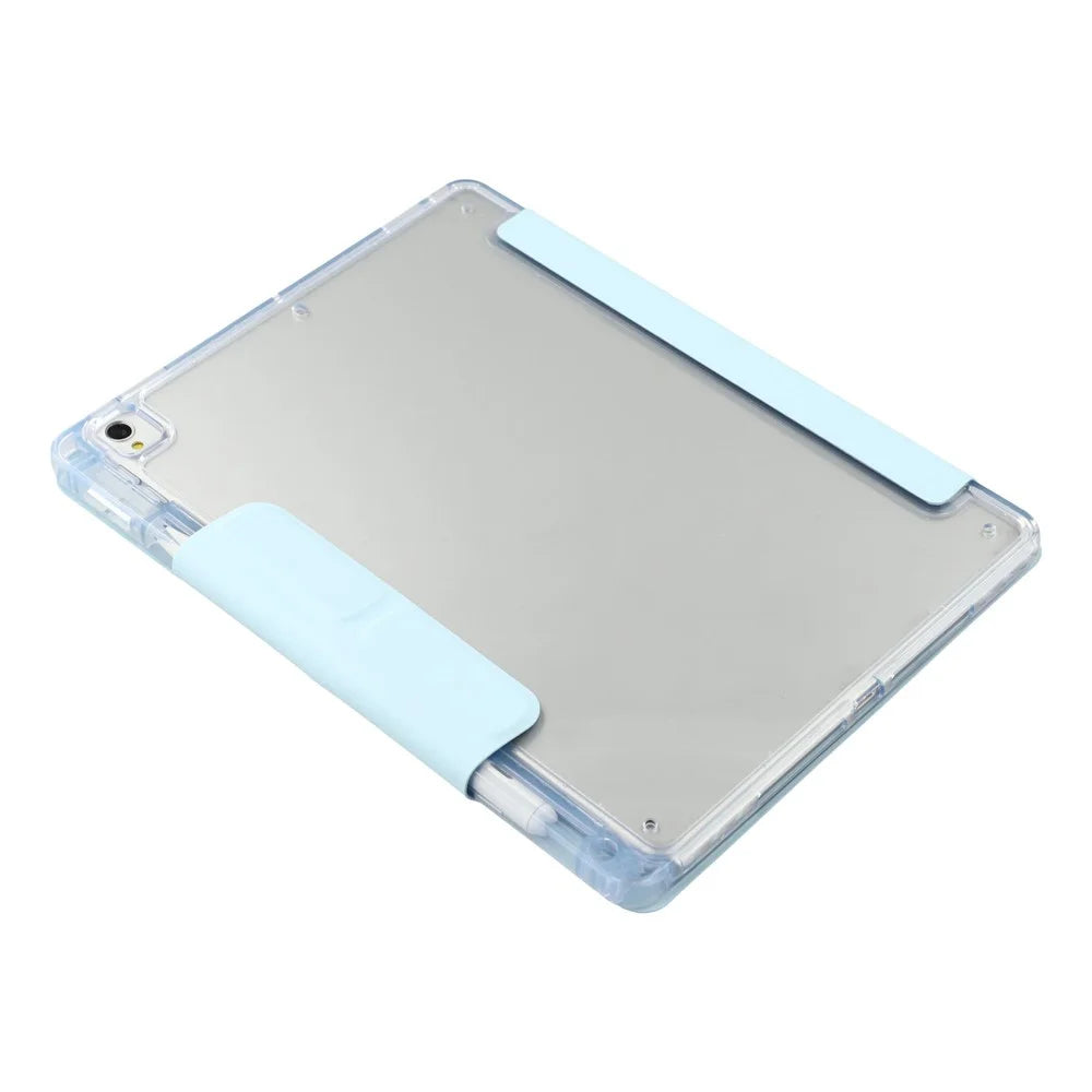 Stand Case for iPad 10.2 (2021) / (2020) / (2019) / iPad Air 10.5 inch (2019) / Pro 10.5-inch (2017) PU Leather Clear Acrylic Tablet Cover - Baby Blue - 4