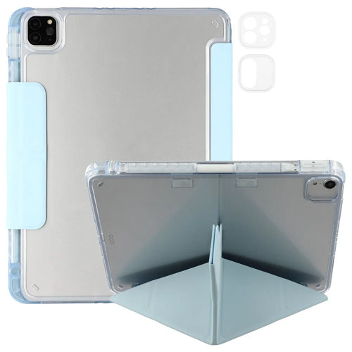 Stand Case for iPad Air 11 (2026) / (2025) / (2024) / Air (2022) / (2020) / iPad Pro 11 (2021) / (2020) / (2018) PU Leather Clear Acrylic Tablet Cover - Baby Blue - 1