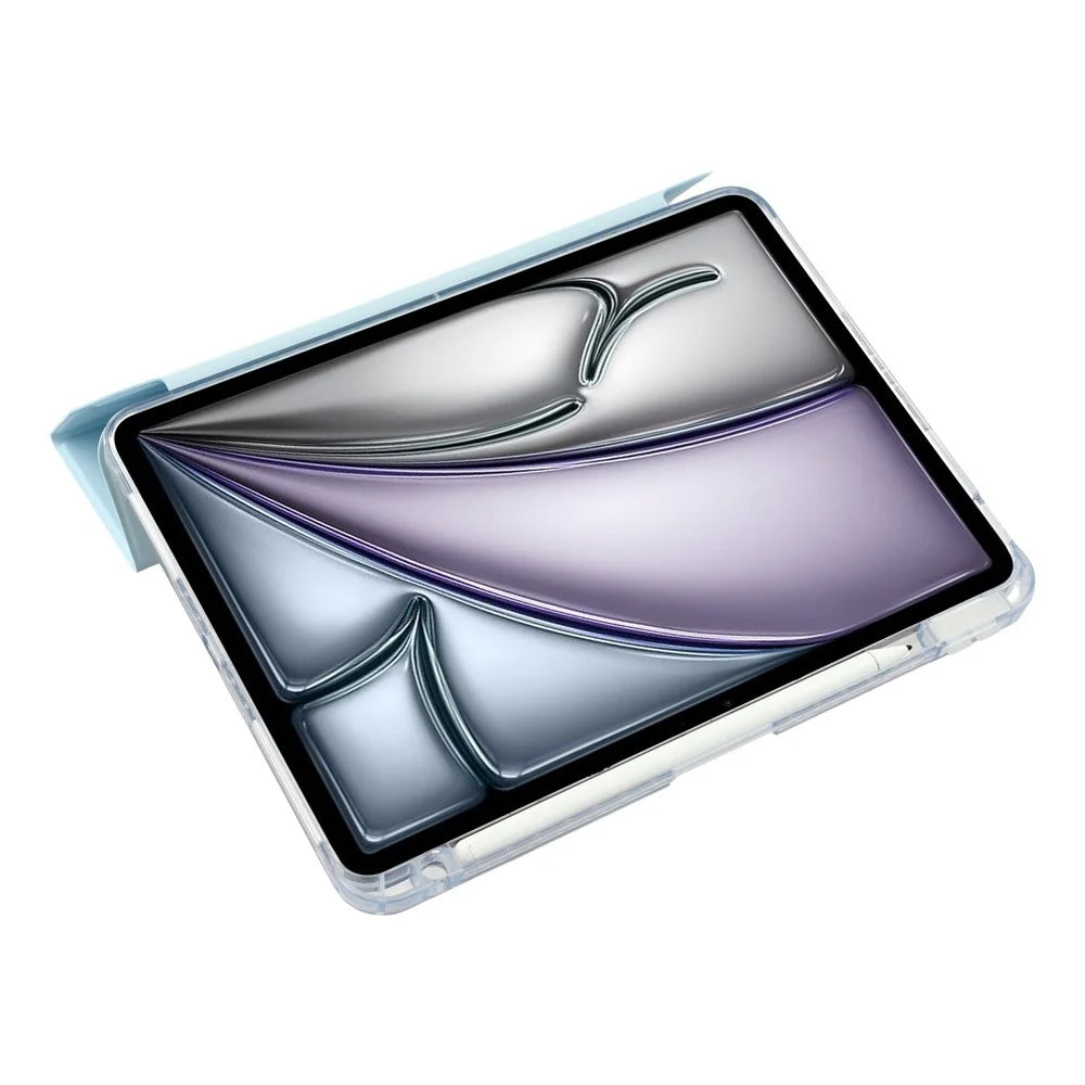 Stand Case for iPad Air 11 (2026) / (2025) / (2024) / Air (2022) / (2020) / iPad Pro 11 (2021) / (2020) / (2018) PU Leather Clear Acrylic Tablet Cover - Baby Blue - 3