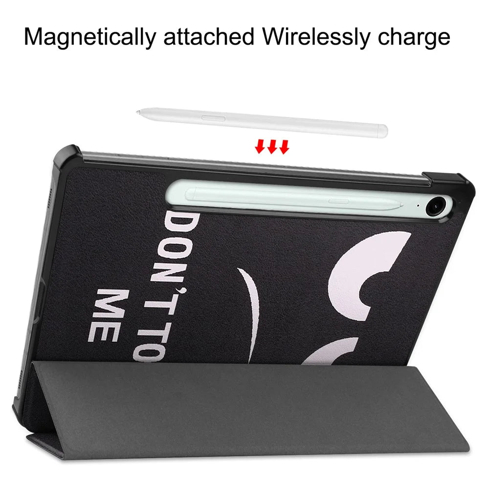 For Samsung Galaxy Tab S10 Lite Case Pattern Print Leather Stand Tablet Cover - Don't Touch Me - 4