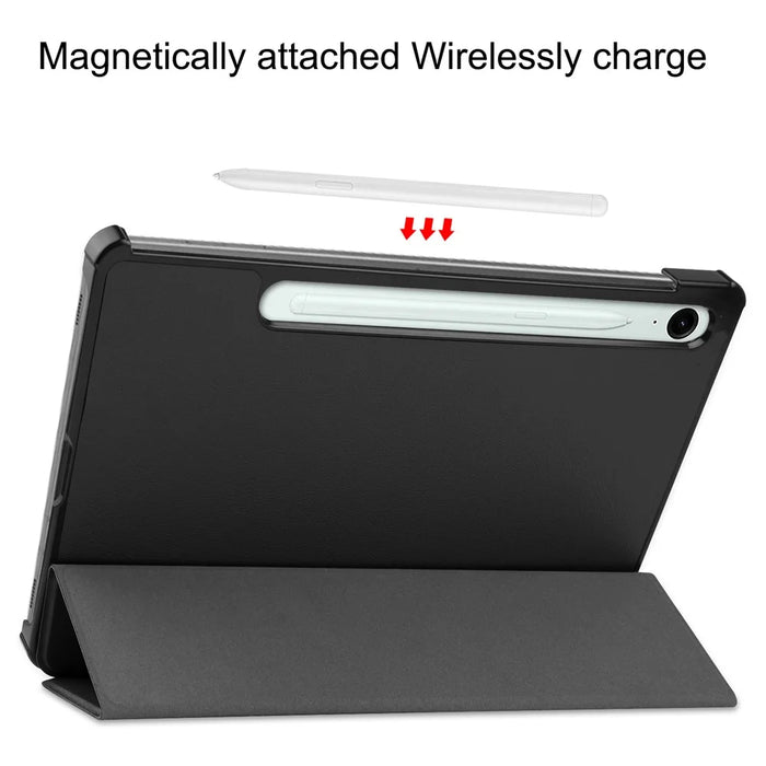 For Samsung Galaxy Tab S10 Lite Case Anti-Drop Leather Stand Tablet Cover - Black - 4