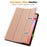 For Samsung Galaxy Tab S10 Lite Stand Case Shock-Absorbent Leather Tablet Cover with Pen Slot - Rose Gold - 3