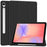 For Samsung Galaxy Tab S10 Lite Case Trifold Stand Solid Color Leather Tablet Cover with Pen Slot - Black - 1