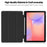 For Samsung Galaxy Tab S10 Lite Case Trifold Stand Solid Color Leather Tablet Cover with Pen Slot - Black - 2