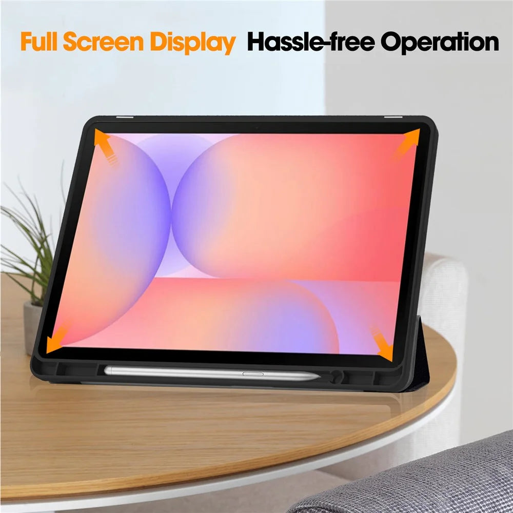 For Samsung Galaxy Tab S10 Lite Tablet Case Pattern Printing Tri-Fold Stand Leather + TPU Cover with Pen Holder - Don't Touch Me - 4