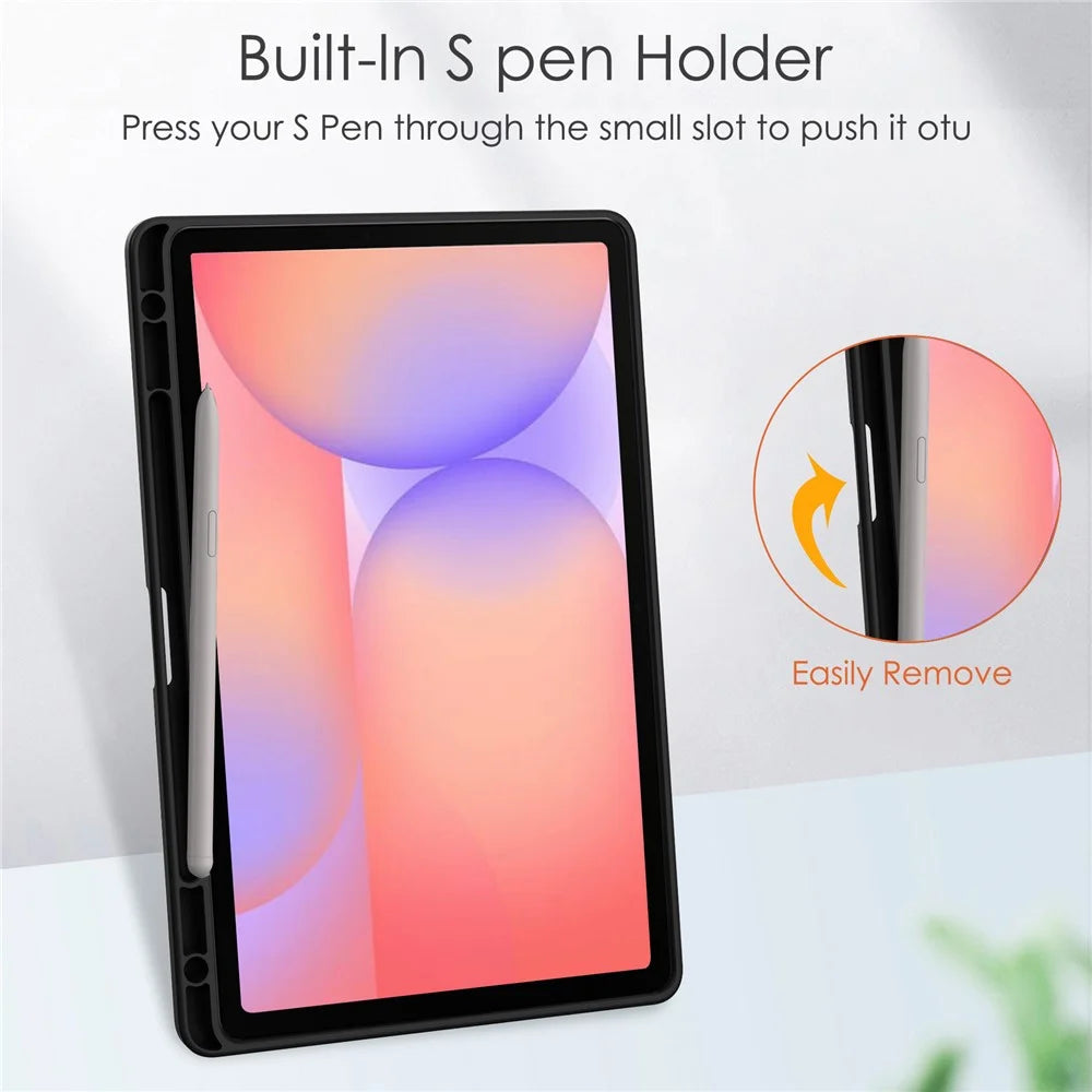 For Samsung Galaxy Tab S10 Lite Case Clear Acrylic Leather Tablet Cover Support Auto Sleep  /  Wake - Black - 6