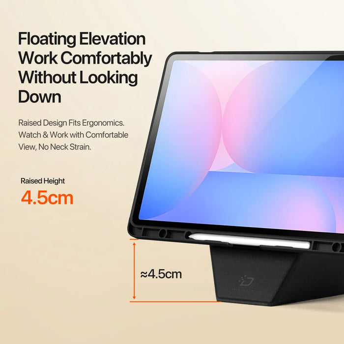 DUX DUCIS For Samsung Galaxy Tab S10 FE+ Tablet Case  Vers Series Multi-function Folding Stand Leather Cover - Black - 6