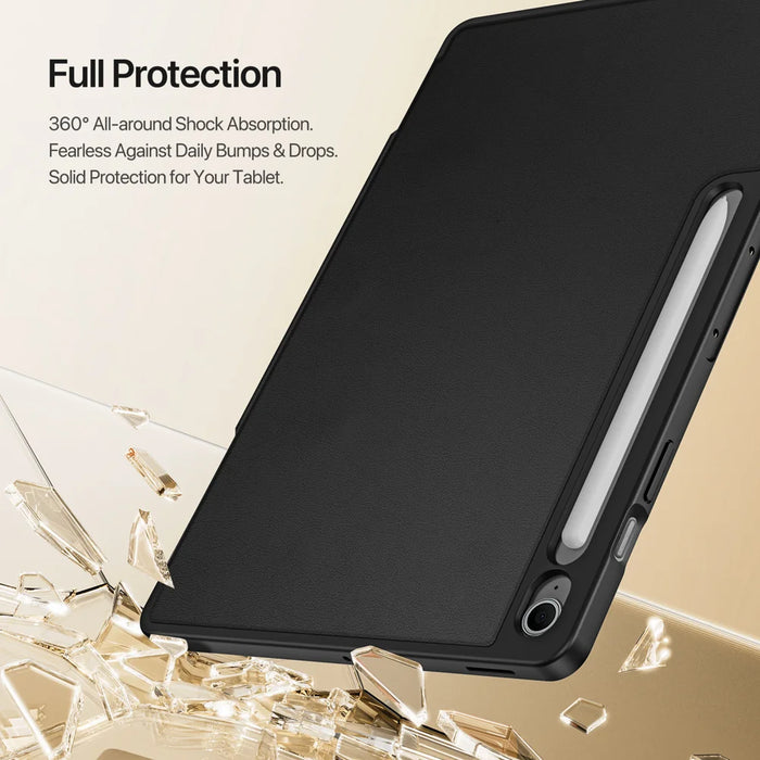 DUX DUCIS For Samsung Galaxy Tab S10 FE+ Tablet Case  Vers Series Multi-function Folding Stand Leather Cover - Black - 7