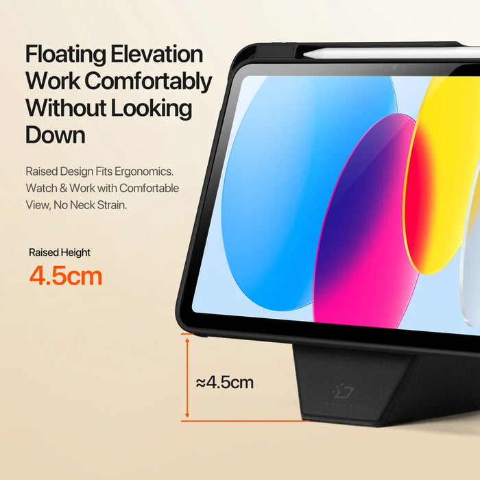 DUX DUCIS For iPad (2025) / iPad 10.9 (2022) Tablet Case  Vers Series Multi-function Folding Stand Leather Cover - Black - 6