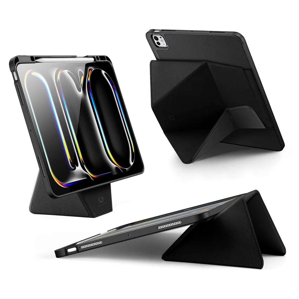 DUX DUCIS For iPad Pro 13 (2025) / 13 (2024) Tablet Case  Vers Series Multi-function Folding Stand Leather Cover - Black - 2
