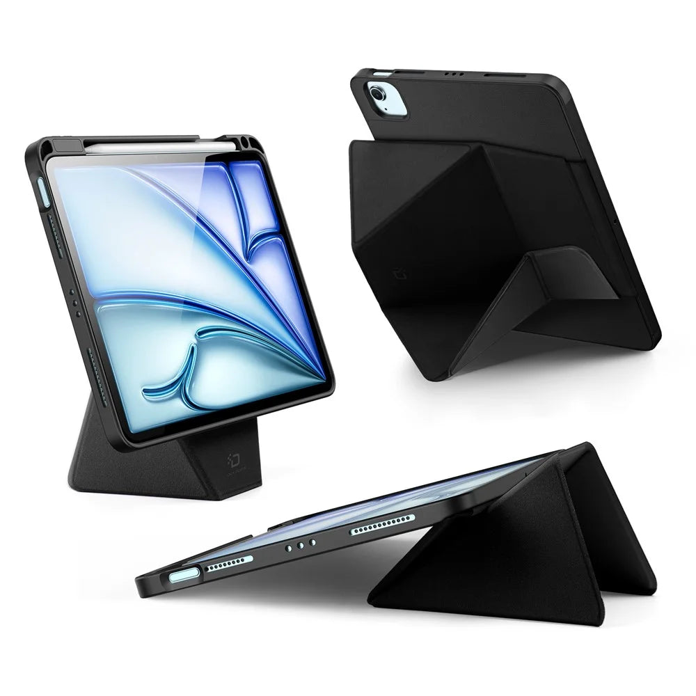 DUX DUCIS Vers Series Tablet Case for iPad Air 11 (2026) / (2025) / (2024) / iPad Air (2022) / (2020) / iPad Pro 11 (2022) / (2021) / (2020) Stand Leather Cover - Black - 2