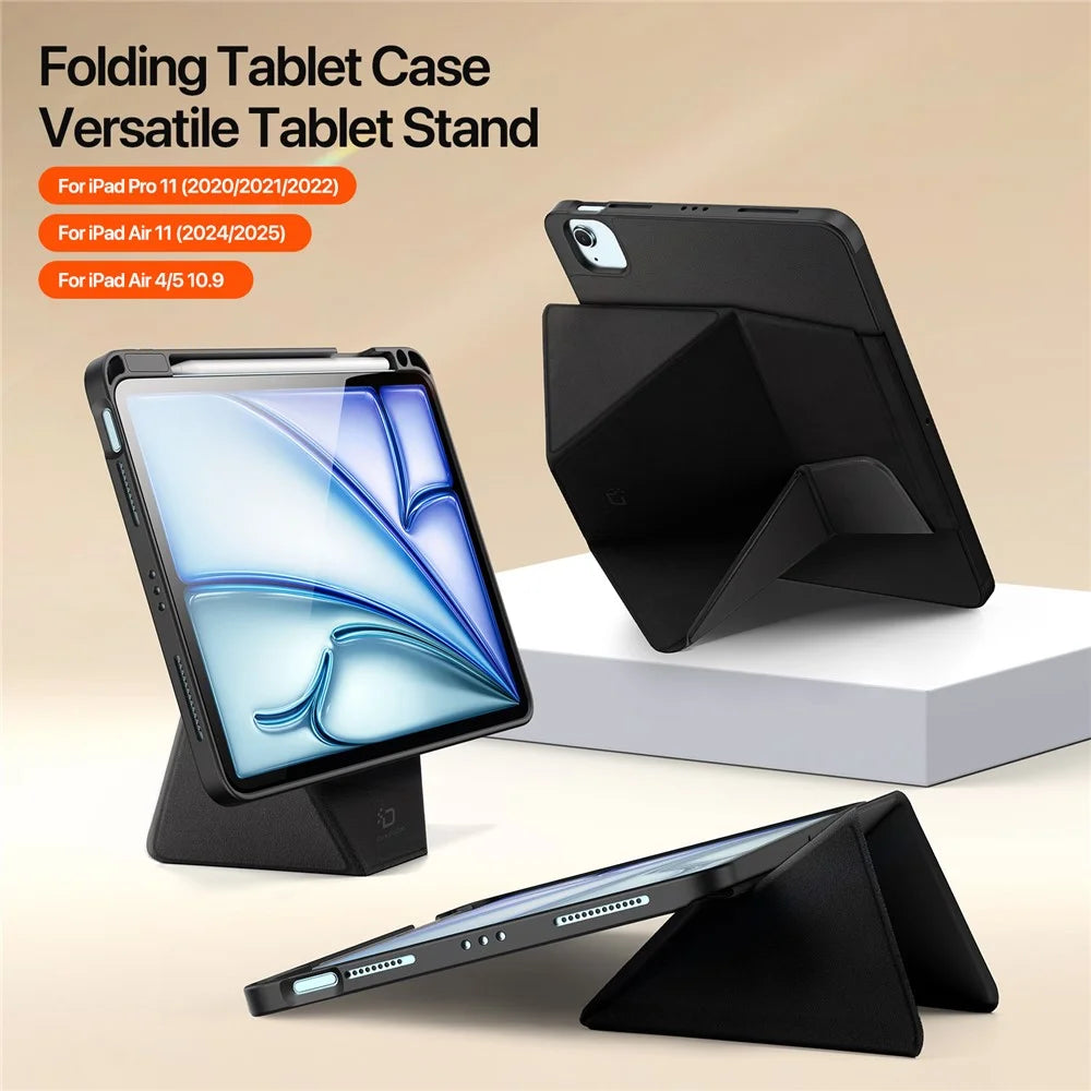 DUX DUCIS Vers Series Tablet Case for iPad Air 11 (2026) / (2025) / (2024) / iPad Air (2022) / (2020) / iPad Pro 11 (2022) / (2021) / (2020) Stand Leather Cover - Black - 4