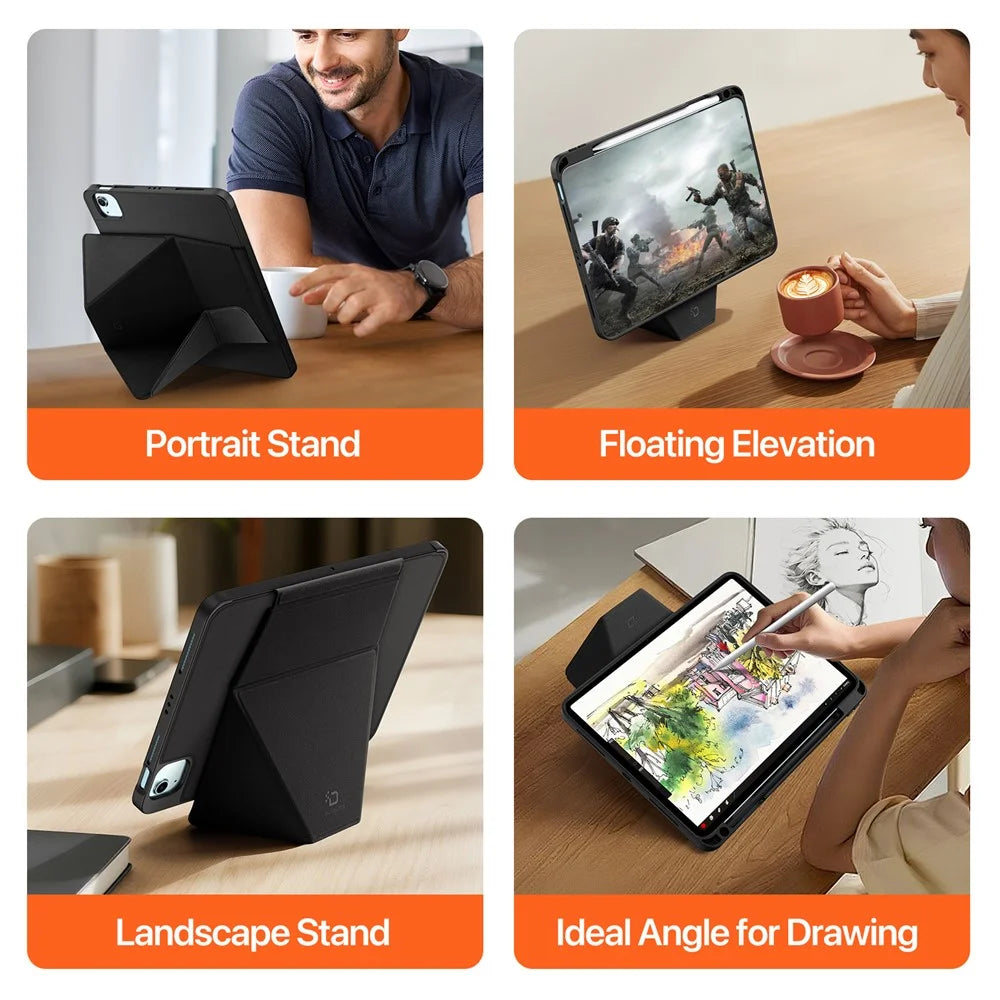 DUX DUCIS Vers Series Tablet Case for iPad Air 11 (2026) / (2025) / (2024) / iPad Air (2022) / (2020) / iPad Pro 11 (2022) / (2021) / (2020) Stand Leather Cover - Black - 5