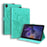 For Samsung Galaxy Tab A11+ / Tab A9+ Leather Case Imprinted Butterfly Tablet Cover Stand Card Slot - Green - 1