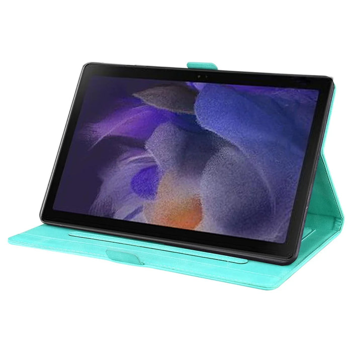 For Samsung Galaxy Tab A11+ / Tab A9+ Leather Case Imprinted Butterfly Tablet Cover Stand Card Slot - Green - 2