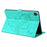 For Samsung Galaxy Tab A11+ / Tab A9+ Leather Case Imprinted Butterfly Tablet Cover Stand Card Slot - Green - 3