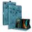 For Samsung Galaxy Tab A11+ / Tab A9+ Case Card Slots Leather Tablet Stand Folio Cover Flower Cat - Green - 1