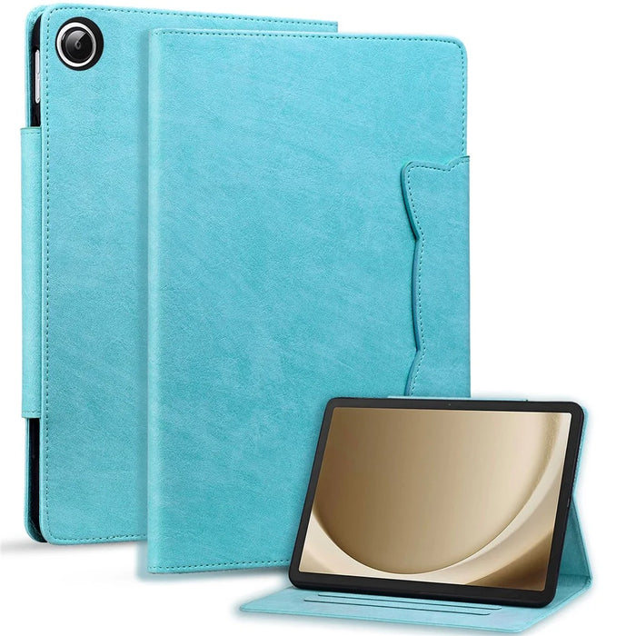 For Samsung Galaxy Tab A11+ / Tab A9+ Case Cat Buckle Closure Leather Protective Stand Cover - Baby Blue - 1