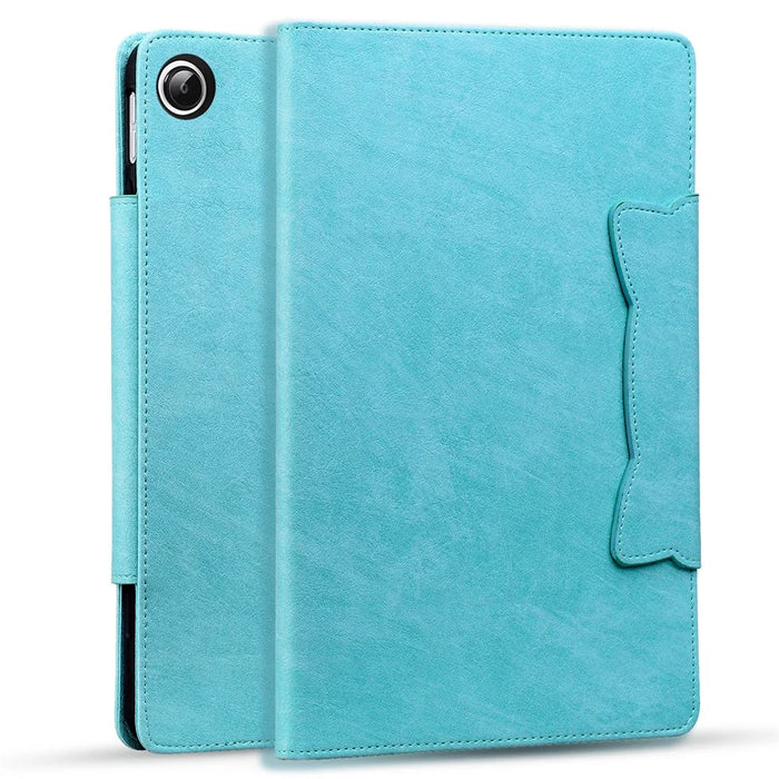 For Samsung Galaxy Tab A11+ / Tab A9+ Case Cat Buckle Closure Leather Protective Stand Cover - Baby Blue - 5