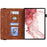 Tablet Case For Samsung Galaxy Tab S11 Ultra / S10 Ultra / S9 Ultra / S8 Ultra Card Slots Leather Cover Flower Pattern - Brown - 2
