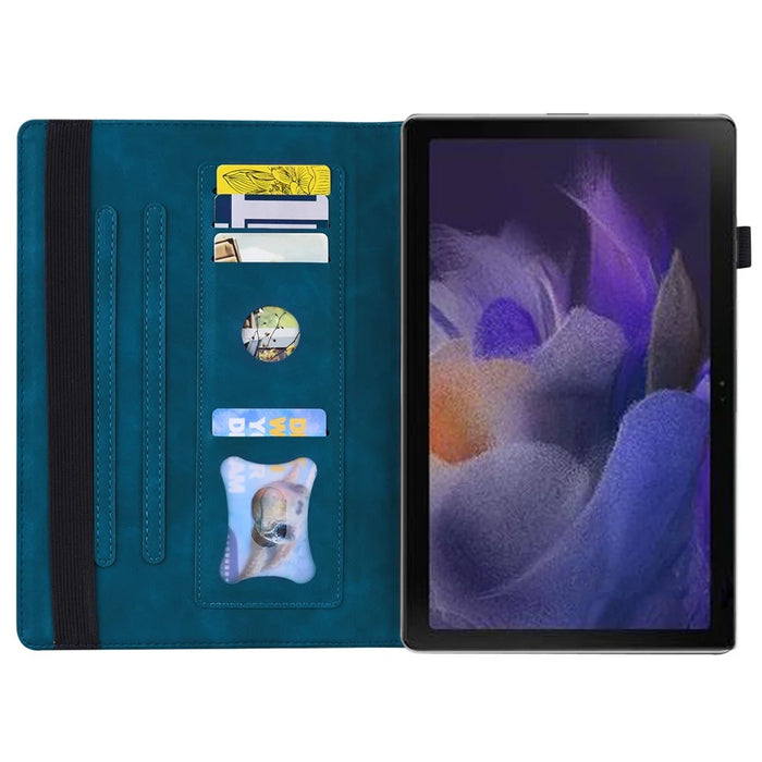 For Samsung Galaxy Tab A11+ / Tab A9+ Case PU Leather Protective Folio Tablet Cover with Card Holder - Blue - 2