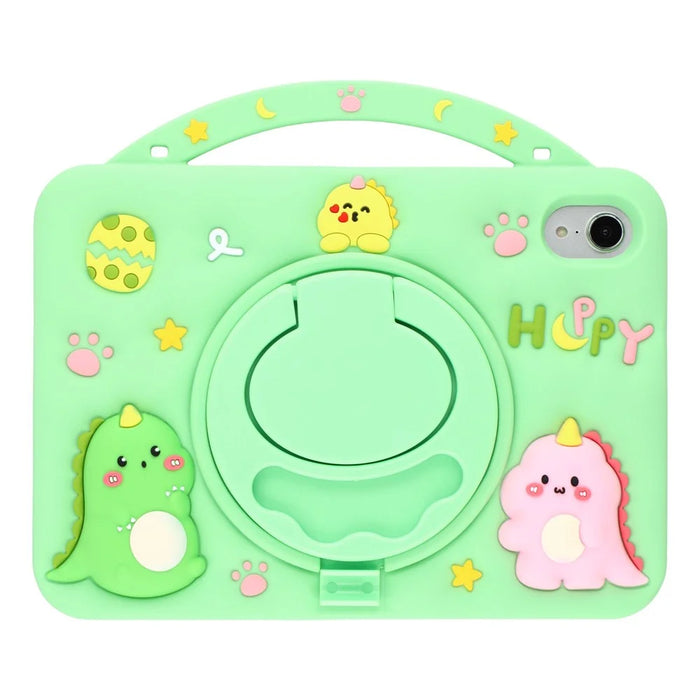 For iPad mini (2024) / (2021) Silicone Case Rotating Kickstand Hand Grip Cute Tablet Cover - 7