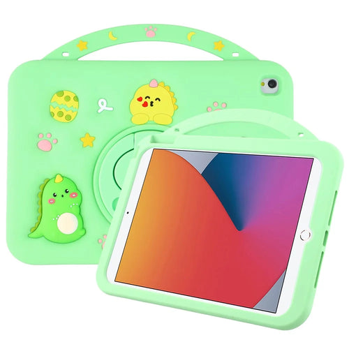 Silicone Case for iPad 10.2 (2021) / (2020) / (2019) / iPad Air 10.5 inch (2019) / Pro 10.5-inch (2017) Rotating Kickstand Hand Grip Cute Tablet Cover - 1