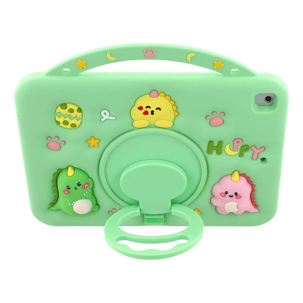Silicone Case for iPad 9.7-inch (2018) / (2017) / iPad Air 2 / Air (2013) Rotating Kickstand Hand Grip Cute Tablet Cover - 2