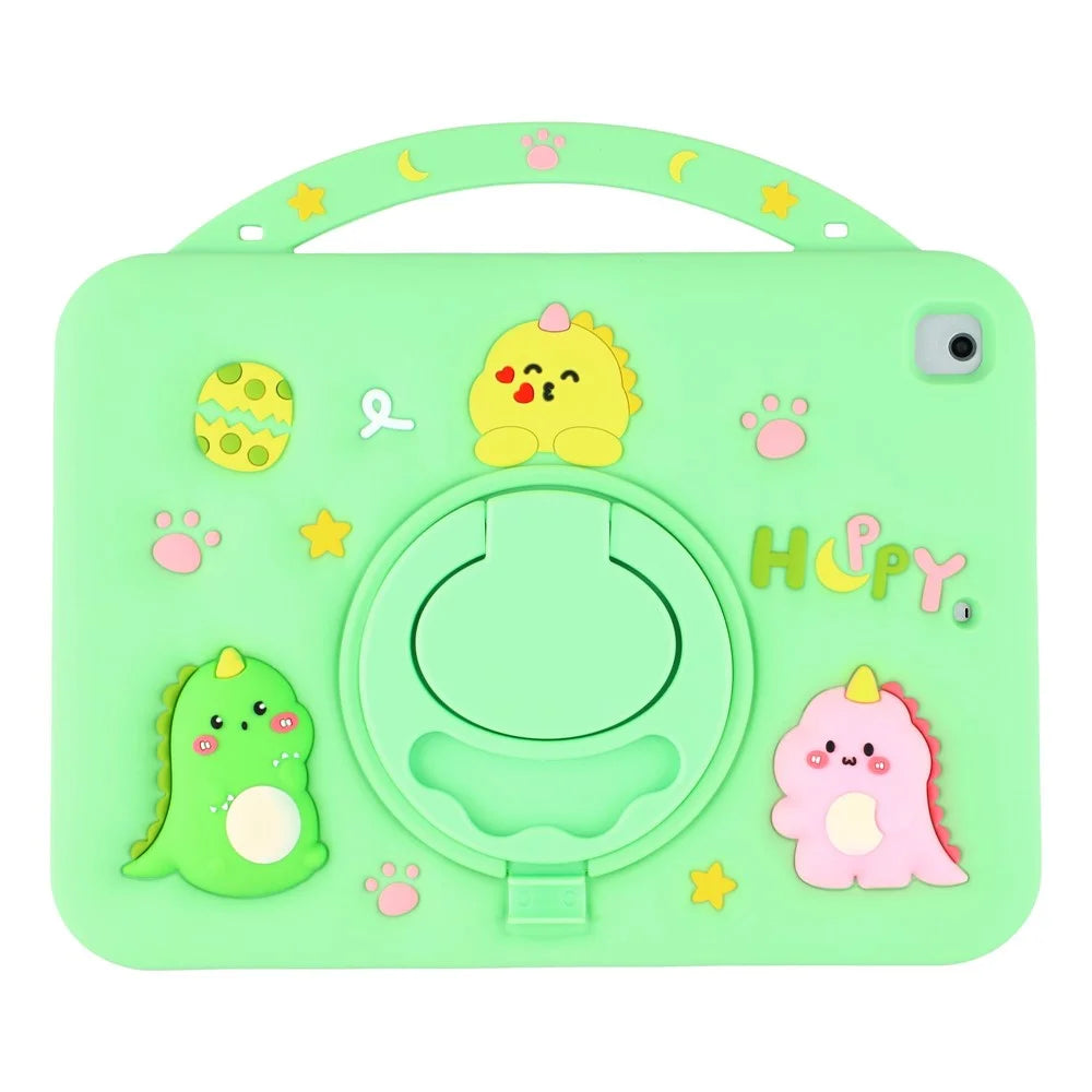 Silicone Case for iPad 9.7-inch (2018) / (2017) / iPad Air 2 / Air (2013) Rotating Kickstand Hand Grip Cute Tablet Cover - 7