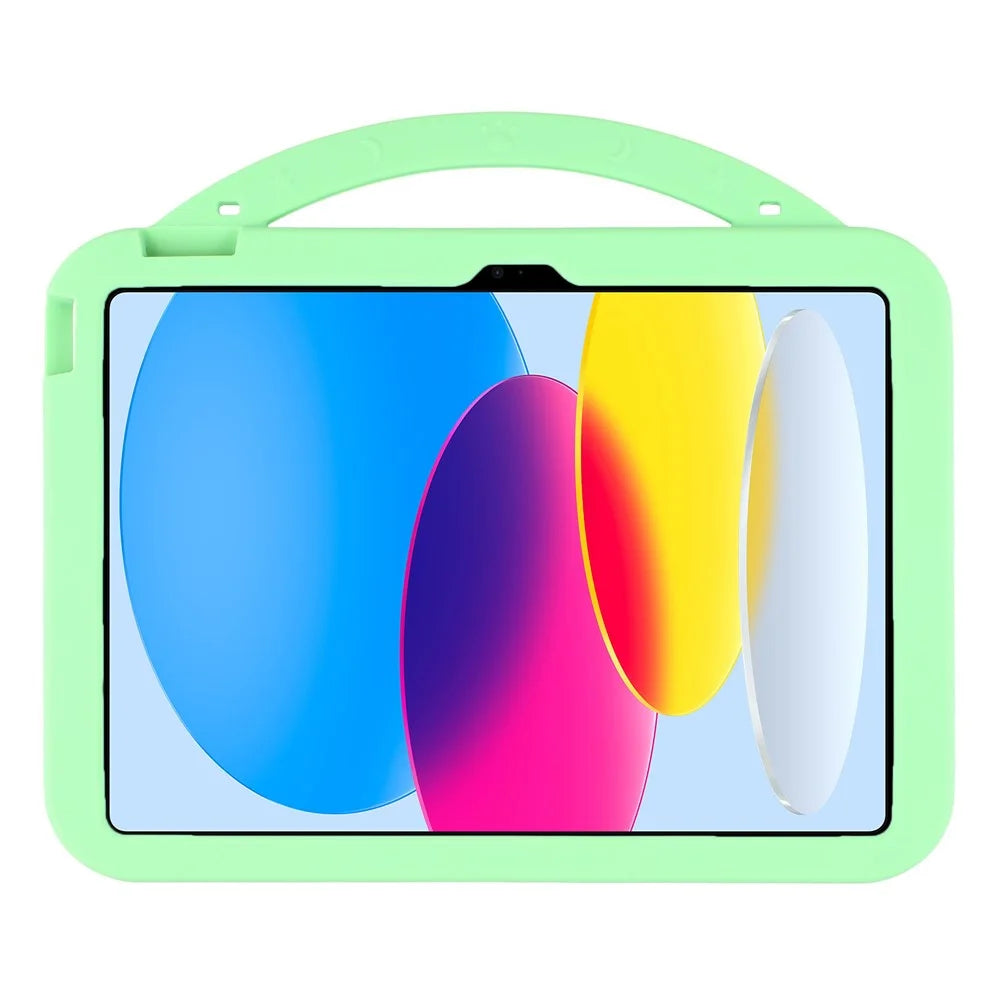 For iPad (2025) / iPad 10.9 (2022) Silicone Case Rotating Kickstand Hand Grip Cute Tablet Cover - 6