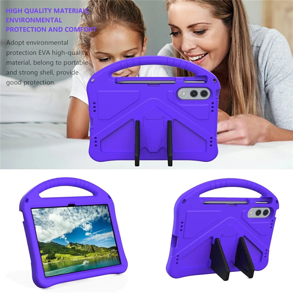 For Lenovo Xiaoxin Pad Pro GT Case EVA Tablet Cover with Handle Kickstand Children Friendly - Purple - 3