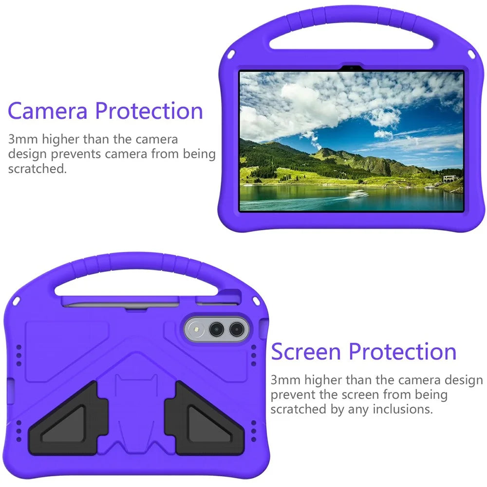 For Lenovo Xiaoxin Pad Pro GT Case EVA Tablet Cover with Handle Kickstand Children Friendly - Purple - 4