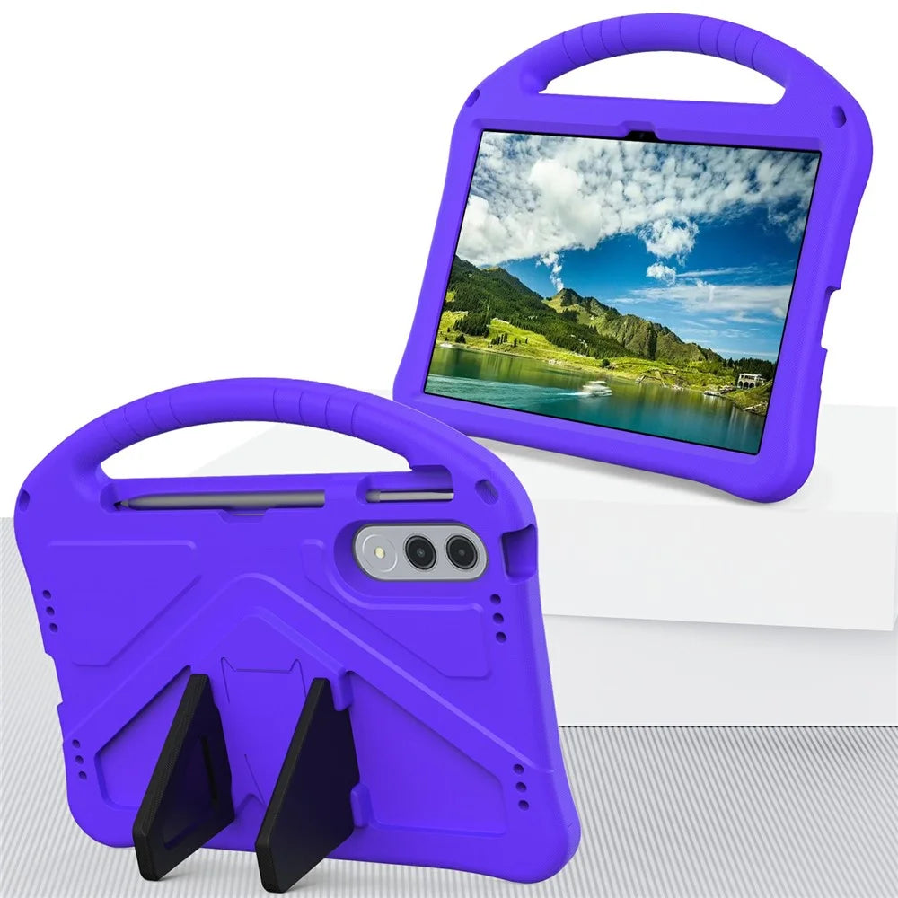For Lenovo Xiaoxin Pad Pro GT Case EVA Tablet Cover with Handle Kickstand Children Friendly - Purple - 7