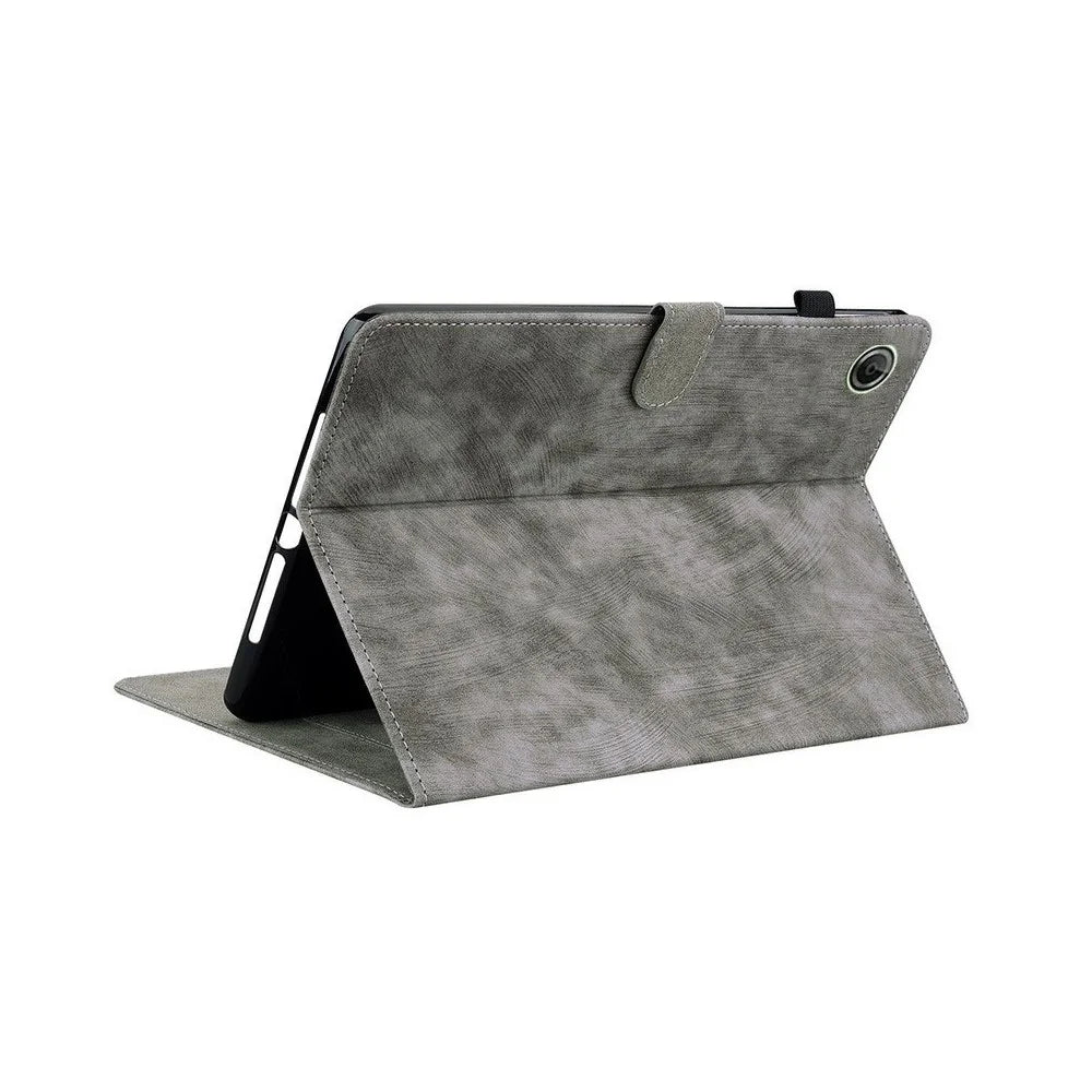 For Lenovo Tab K9 Case Tiger Imprint Anti-Scratch PU Leather Tablet Cover - Grey - 4