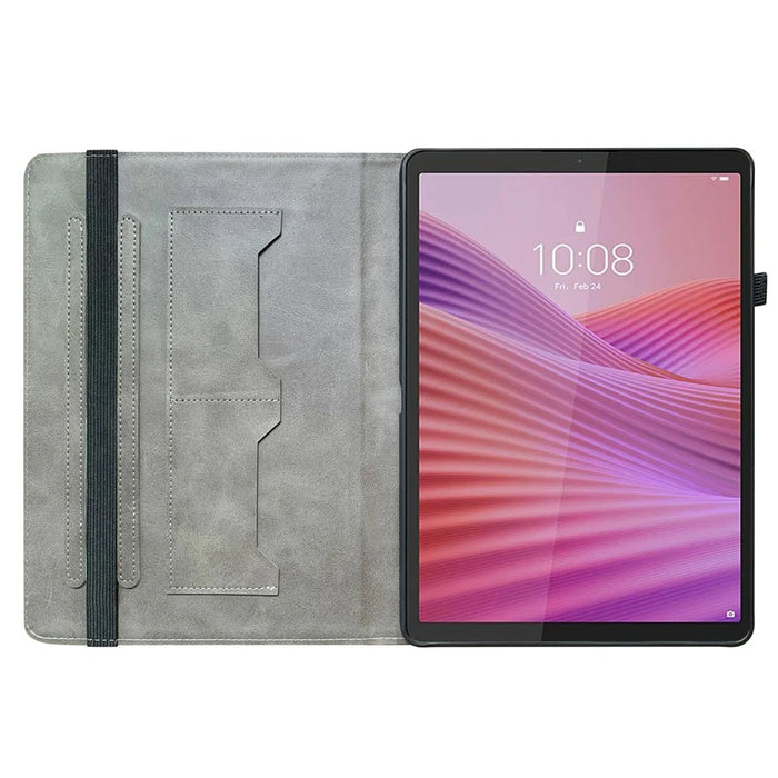 For Lenovo Tab K9 Leather Case Pattern Printed Stand Tablet Cover with Card Slots - Plum Blossom - 2