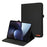For OnePlus Pad Case with Stand Card Holder Cloth Texture Leather Tablet Cover - Black - 1