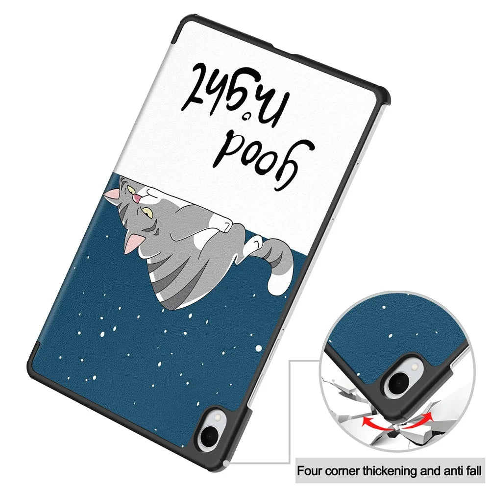 For Samsung Galaxy Tab S11 Case Pattern Print Leather Stand Tablet Cover - Cat - 5