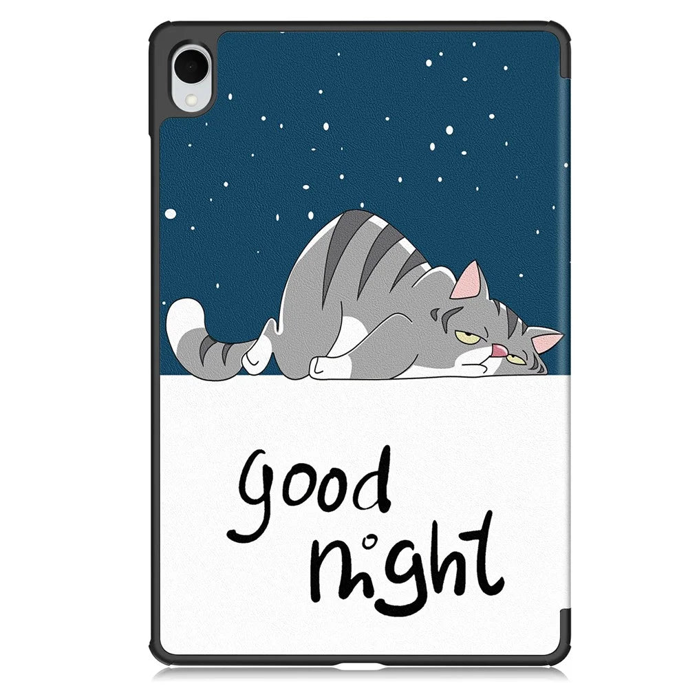 For Samsung Galaxy Tab S11 Case Pattern Print Leather Stand Tablet Cover - Cat - 7
