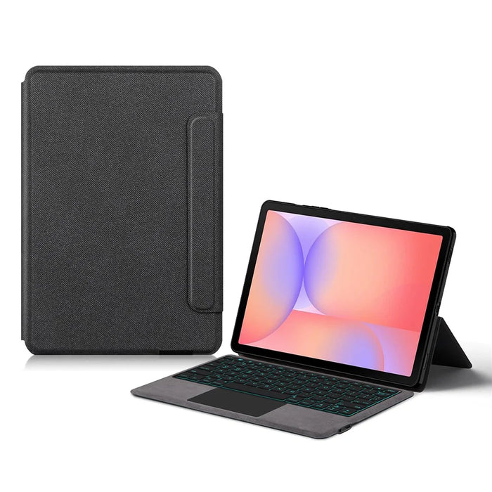 For Samsung Galaxy Tab S10 Lite Leather Case + Touchpad Bluetooth-Compatible Keyboard with Backlit - 1