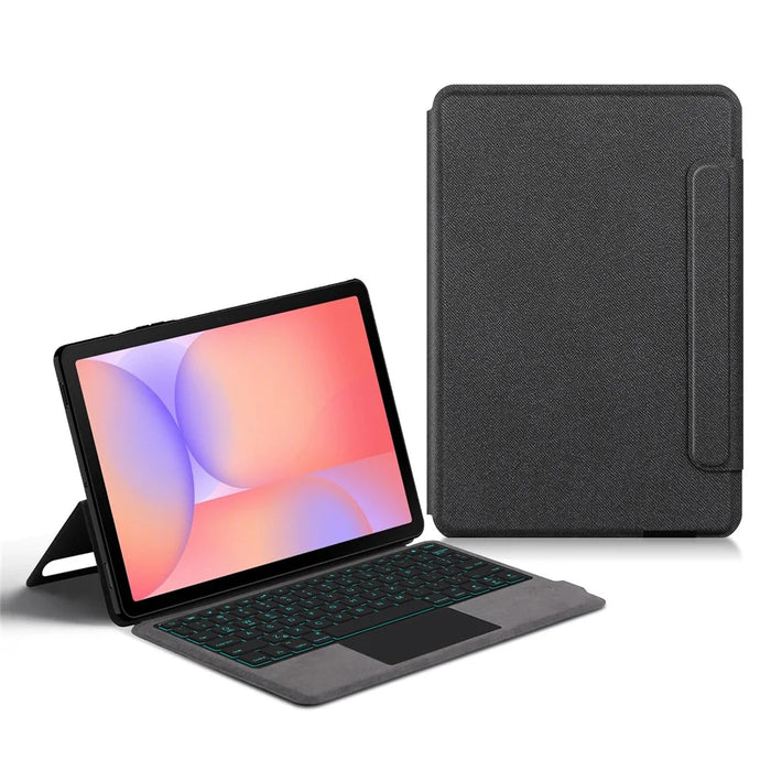 For Samsung Galaxy Tab S10 Lite Leather Case + Touchpad Bluetooth-Compatible Keyboard with Backlit - 2