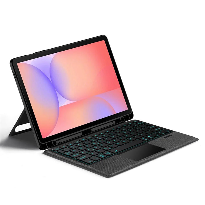 For Samsung Galaxy Tab S10 Lite Leather Case + Bluetooth-Compatible Keyboard with Backlight Trackpad - 2