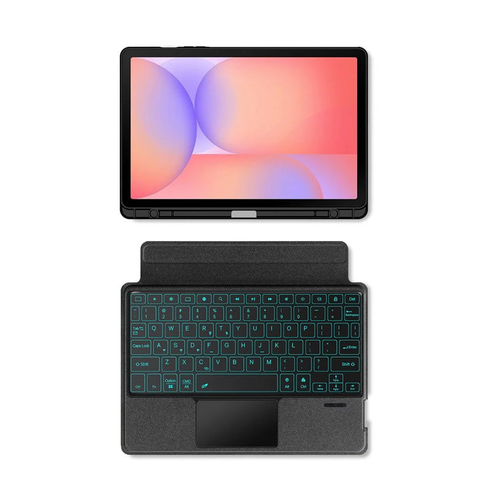 For Samsung Galaxy Tab S10 Lite Leather Case + Bluetooth-Compatible Keyboard with Backlight Trackpad - 4