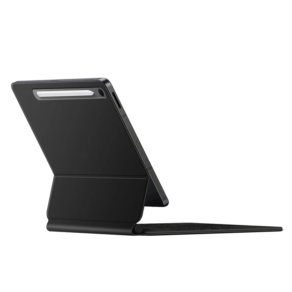 For Samsung Galaxy Tab S10 Lite Floating Magnetic Bluetooth-Compatible Keyboard (German) + Leather Tablet Case - Black - 3